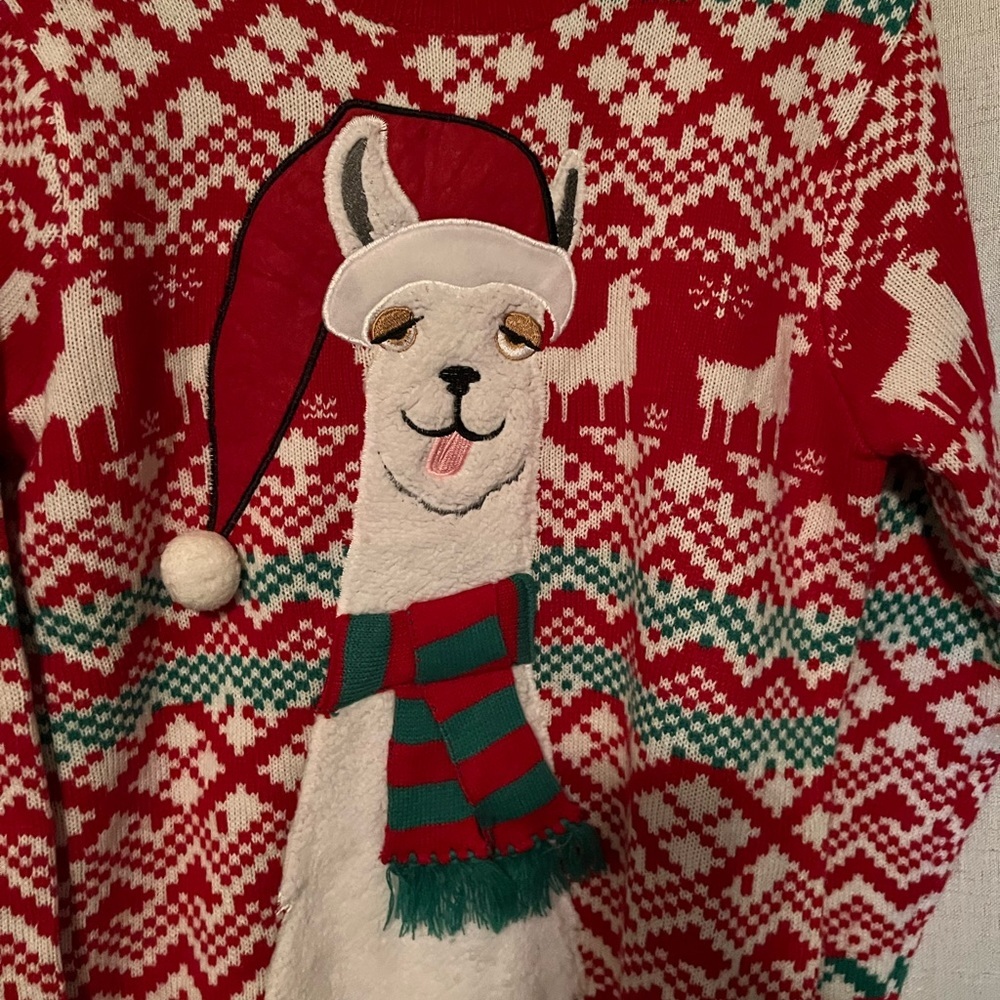Jolly Sweaters Llama Christmas Sweater Size M - Picture 2 of 5